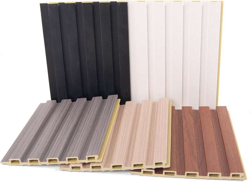 Art3d Slat Wall Panels, WPC Soundproof 3D Wall Paneling for Interior Wall Decor, TV Background, Samples 5-Pack 6 x 6 in. - Image 1